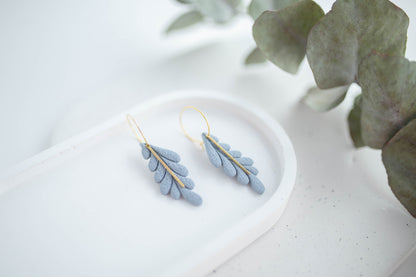 Clay Earrings | Long Leaf Hoops | In Bloom Collection