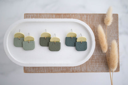 Clay Earrings | Square Dangles | Botanica Collection