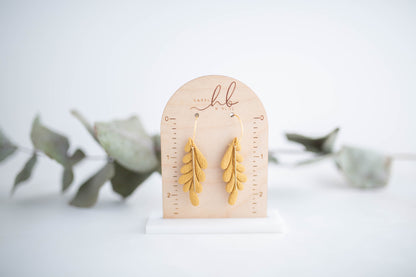 Clay Earrings | Long Leaf Hoops | In Bloom Collection