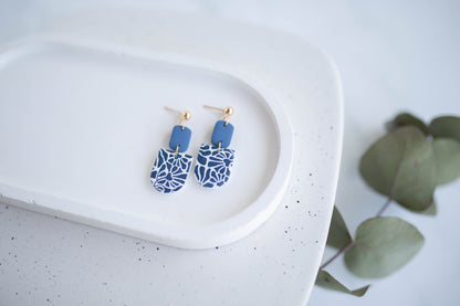 Clay Earrings | Floral Dangles | Indigo Daydream Collection