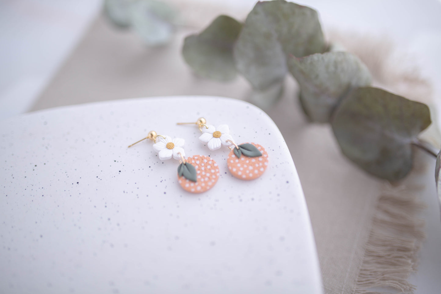 Clay Earrings | Fruit Blossoms | Picnic Basket Collection