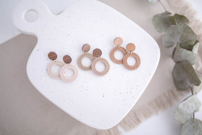 Clay Earrings | Rattan Circles | Picnic Basket Collection