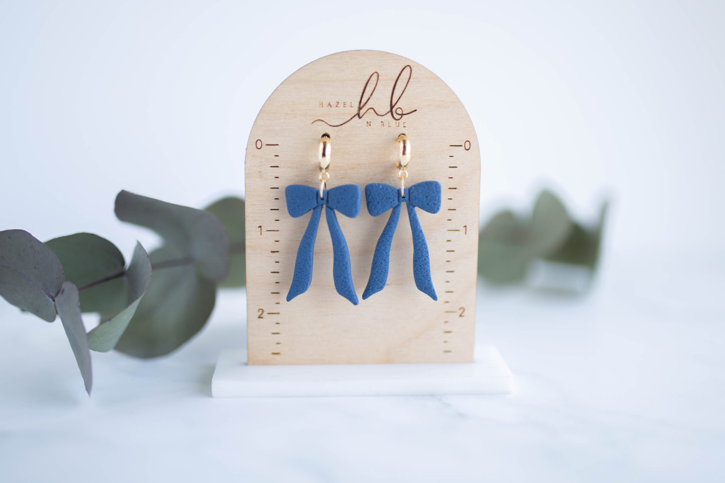 Clay Earrings | Indigo Bows | Indigo Daydream Collection