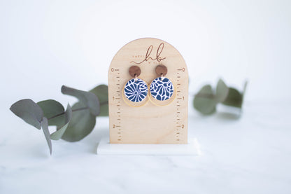 Clay Earrings | Floral Dainty Dangles | Indigo Daydream Collection