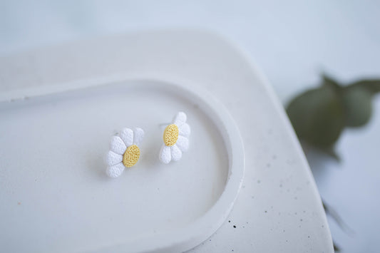 Clay Earrings | Sunshine Daisy Studs | Indigo Daydream Collection