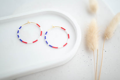 Beaded earrings | USA Hoops | Patriotic Collection