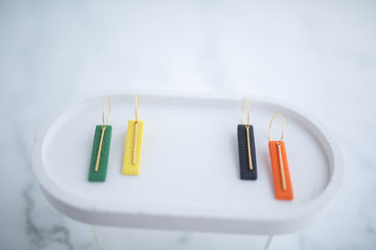 Clay Earrings | Game Day Simple Rectangle Hoops Mismatch | Civil War Collection