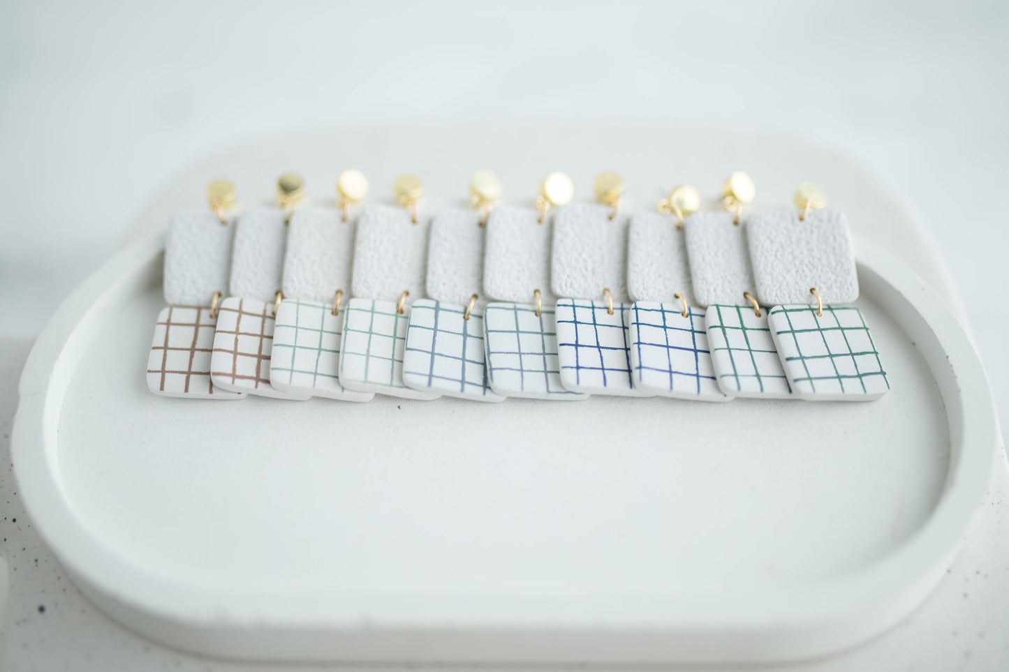 Clay Earrings | Square Dangles | Earth+Sky Collection