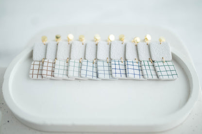 Clay Earrings | Square Dangles | Earth+Sky Collection