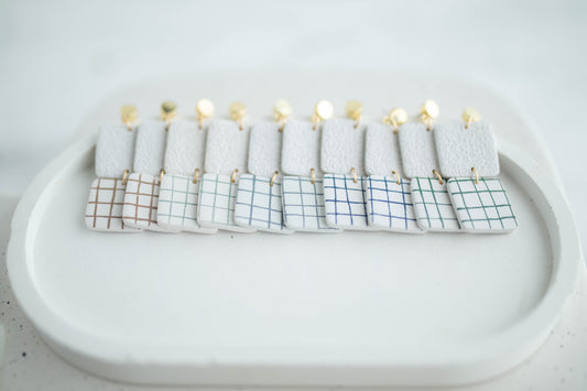 Clay Earrings | Square Dangles | Earth+Sky Collection