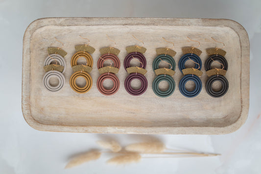Clay Earrings | Circle Dangles | All Things Fall Collection