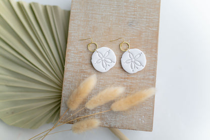 Clay earring | Cream Sand Dollars | Beach Collection