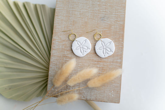 Clay earring | Cream Sand Dollars | Beach Collection