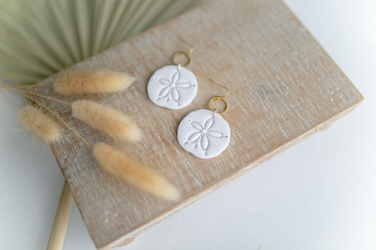 Clay earring | Cream Sand Dollars | Beach Collection