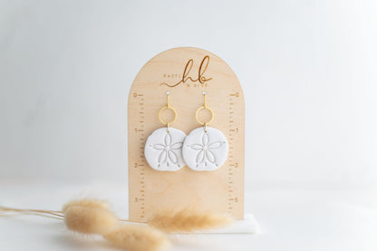 Clay earring | Cream Sand Dollars | Beach Collection
