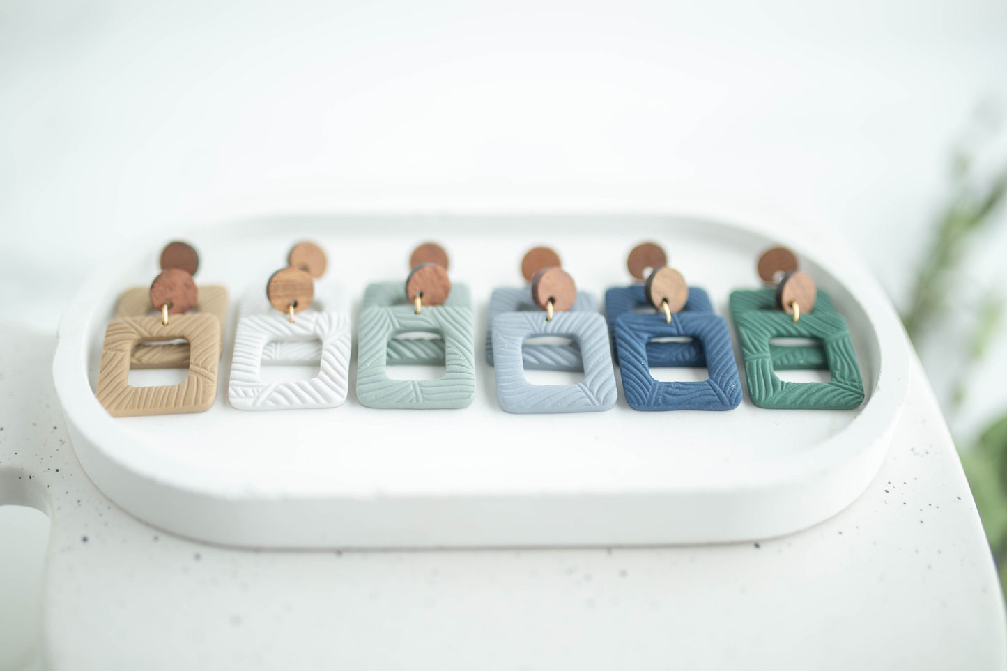Clay Earrings | Square Dangles | Earth+Sky Collection