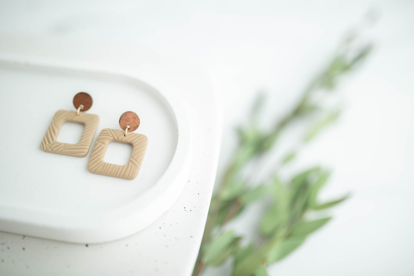 Clay Earrings | Square Dangles | Earth+Sky Collection