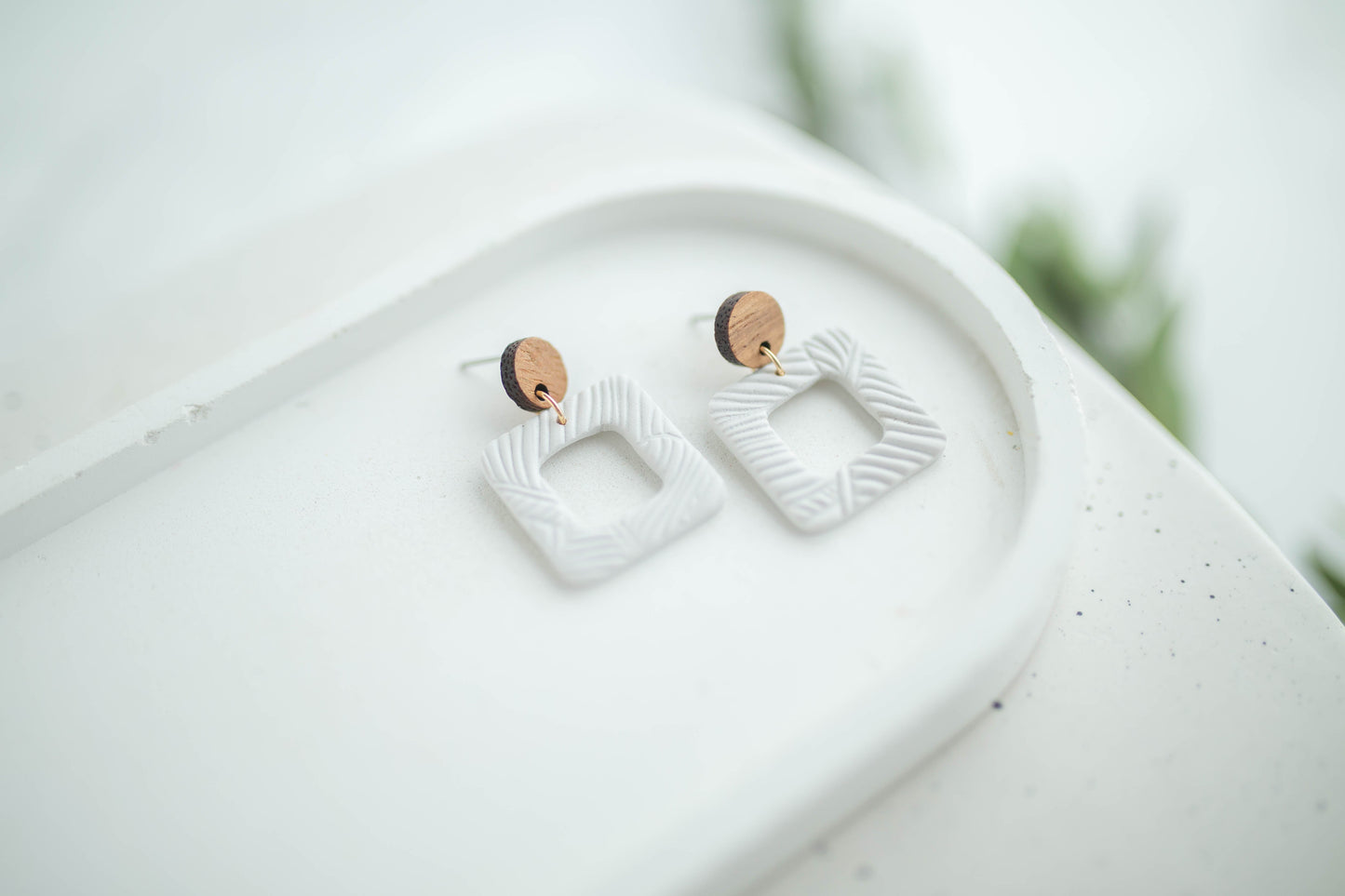 Clay Earrings | Square Dangles | Earth+Sky Collection
