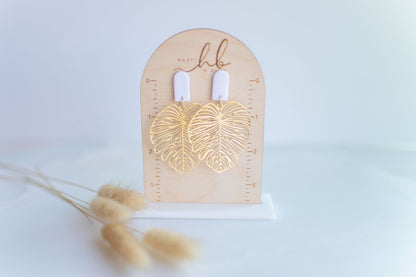Clay earring | Cream Beachy Leaves | Beach Collection