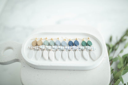 Clay Earrings | Lined Trio Dangles | Earth+Sky Collection