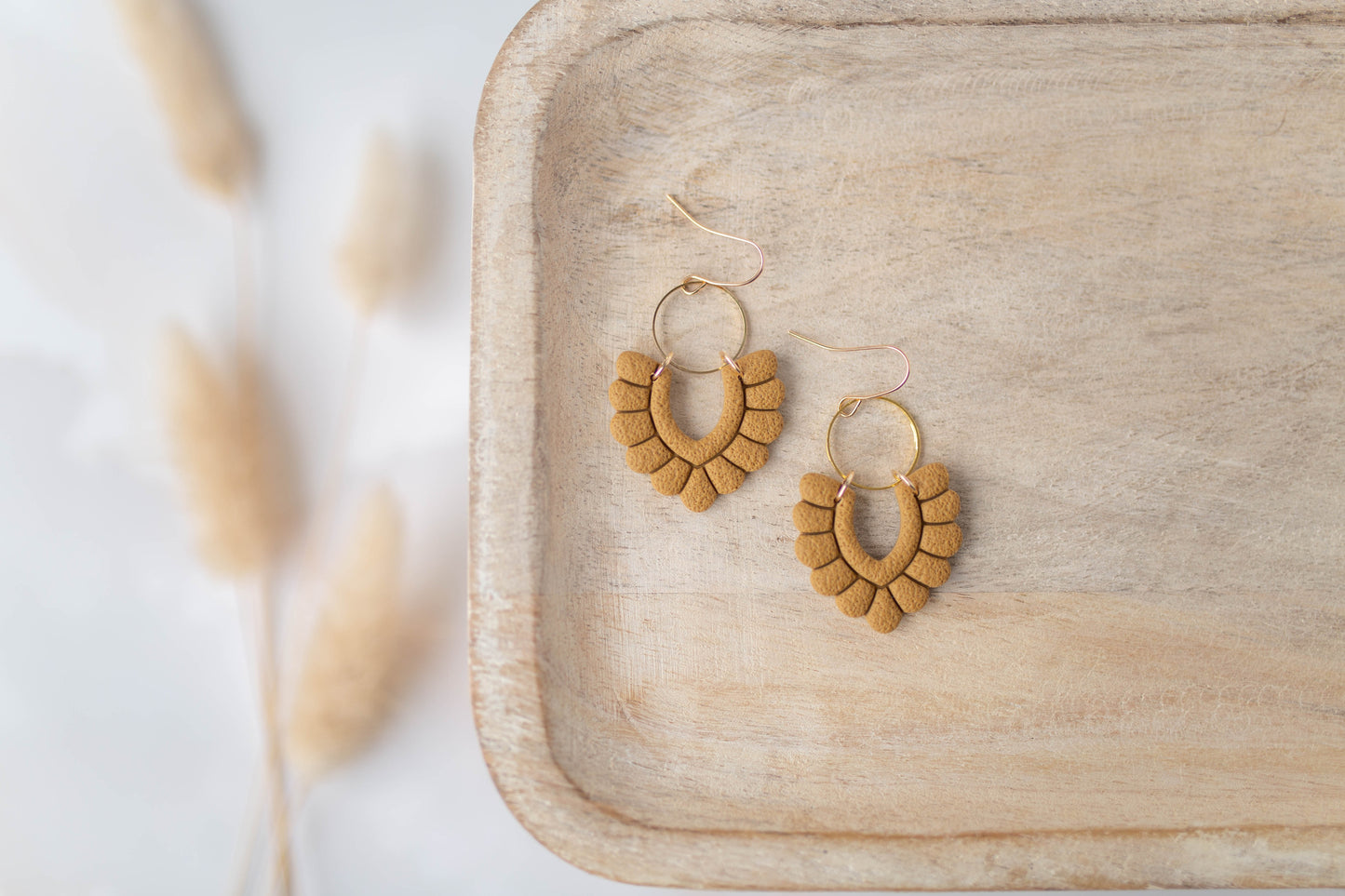 Clay Earrings | Scallop Dangles | All Things Fall Collection