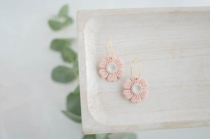 Clay earring | Poppy Hoops | Garden Collection