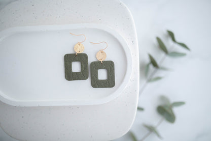Clay Earrings | Floral Rectangle Dangles | Spring Fling Collection