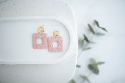 Clay Earrings | Floral Rectangle Dangles | Spring Fling Collection