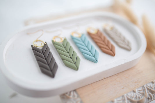 Clay Earrings | Fletching Dangles | Cozy Cowgirl Collection