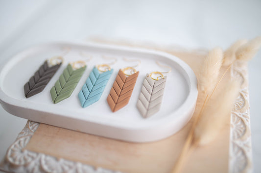 Clay Earrings | Fletching Dangles | Cozy Cowgirl Collection