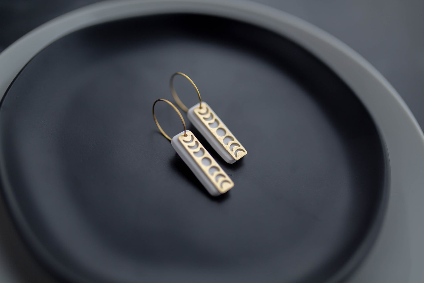 Clay Earrings | Moon Phase Hoops | Boo Collection