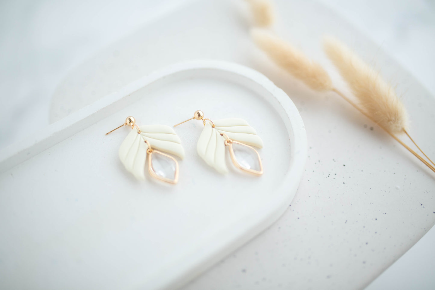 Clay Earrings | Happy Leaf Dangles | Happy Collection