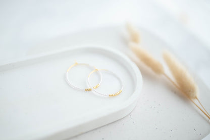 Beaded Earrings | Happy Beaded Hoops | Happy Collection
