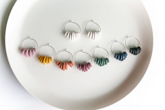 Clay earring | Clay Bead Hoops | Fall Collection