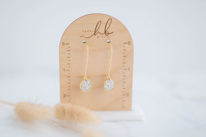 Clay Earrings | Dainty Circle Longline Dangles | Wild Love Collection