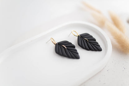 Clay Earrings | Leaf Dangles | All Things Neutral Collection