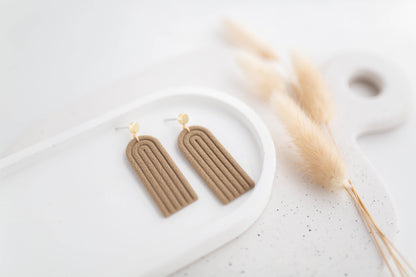 Clay Earrings | Longline Arches | All Things Neutral Collection