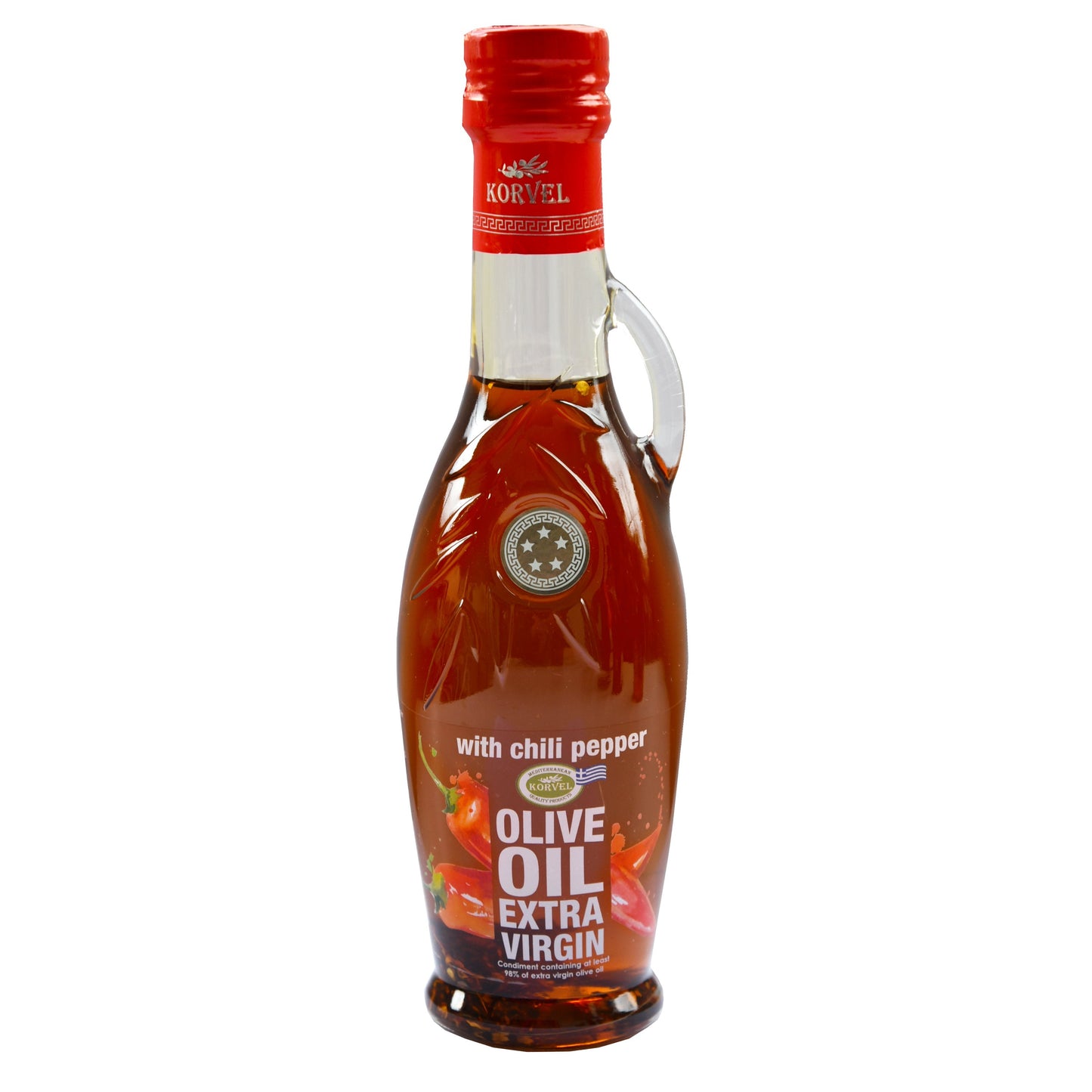 KORVEL Greek Extra Virgin Olive Oil with Chili Pepper - 2 Pack