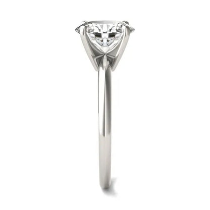 2.00 CTW AGI Certified  Oval Lab Grown Diamond Solitaire Engagement Ring in 14K White Gold (G-VS)