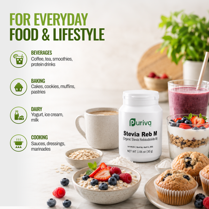 Stevia Reb M powder, (Reb-M | Rebaudioside M), 60 grams | 2,000 servings, Puriva Nutrition