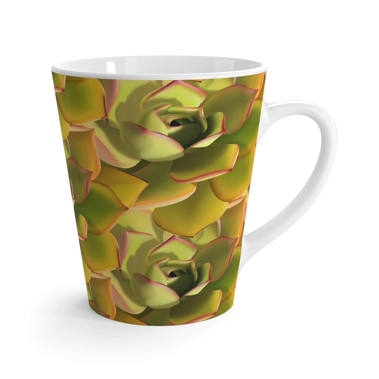 Noble Aeonium Succulent Pattern Ceramic Mug 12 oz