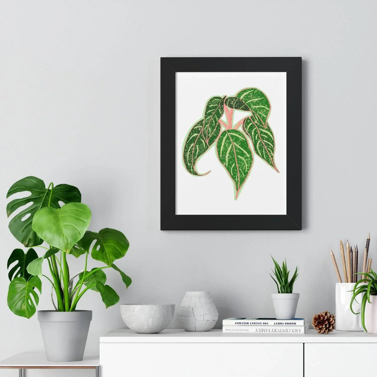 Aglaonema Sparkling Sarah Framed Print – Botanical Wall Art