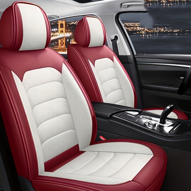1pc and 2pcs Luxury Faux Leather Car Front Seat Covers | Universal Fit, Independent Seat Design for Main Driver/Co-driver, All-inclusive Sports Car Seat, Suitable for Cars, SUVs, and Pickup Trucks