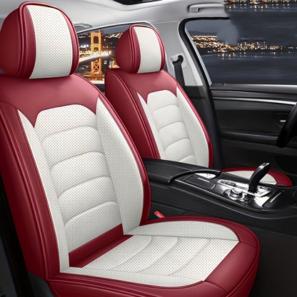 1pc and 2pcs Luxury Faux Leather Car Front Seat Covers | Universal Fit, Independent Seat Design for Main Driver/Co-driver, All-inclusive Sports Car Seat, Suitable for Cars, SUVs, and Pickup Trucks
