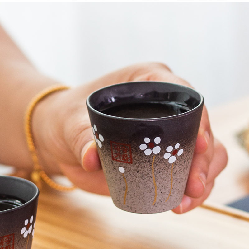 Vintage Ceramic Sake Pot Cup Set Japanese Cherry Blossom Hip Flasks White Wine Spirits Liquor Cup Home Kitchen Flagon Drinkware