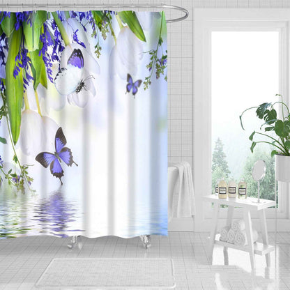 Nordic Fashionable Butterfly Shower Curtain Suit