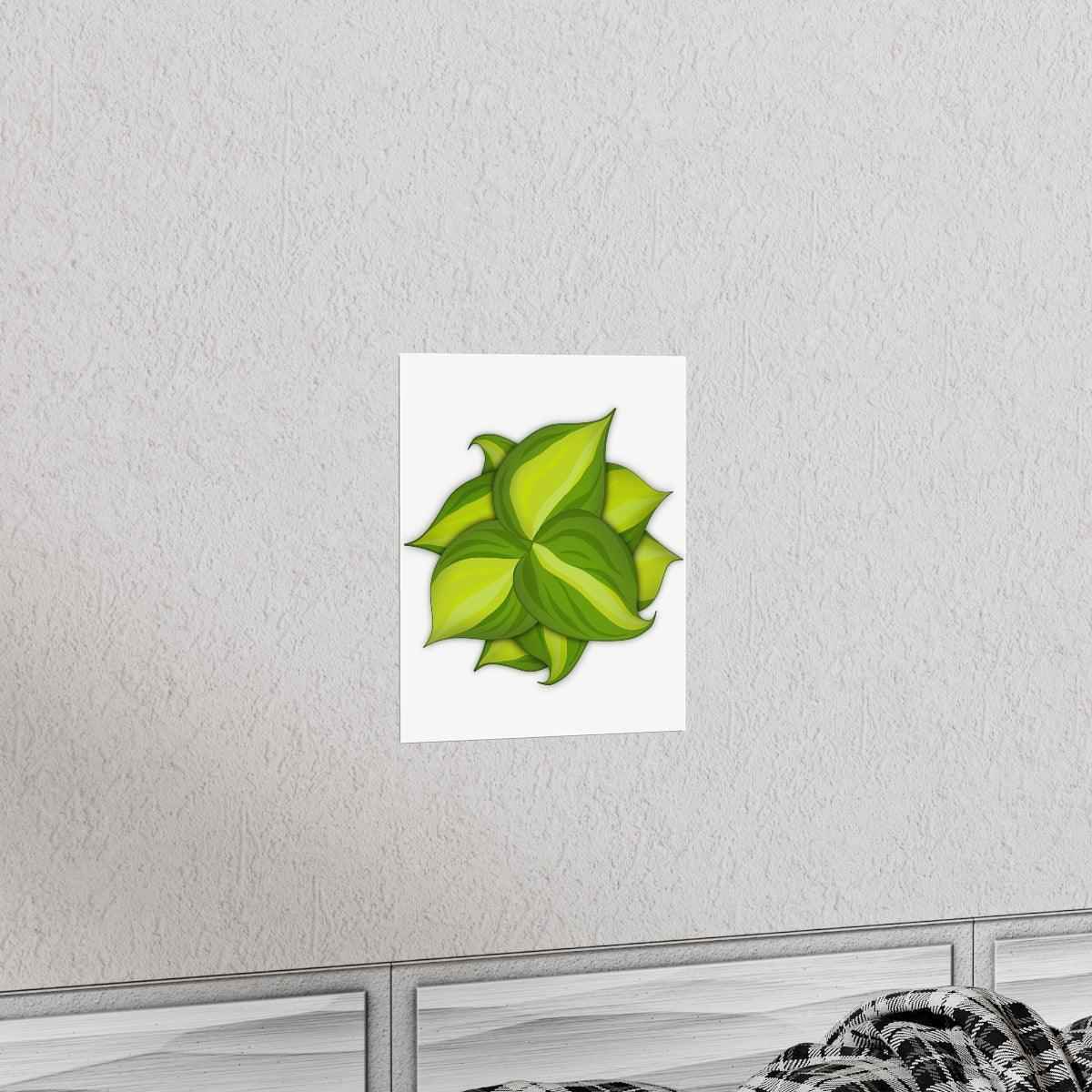 Philodendron Brasil Botanical Print – Unframed Wall Art