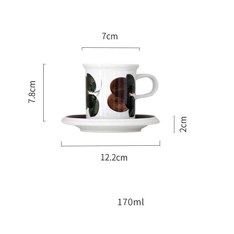 Medieval Ceramic Vintage Hand-painted Replica Coffee Cup And Saucer Wide Mouth Cup