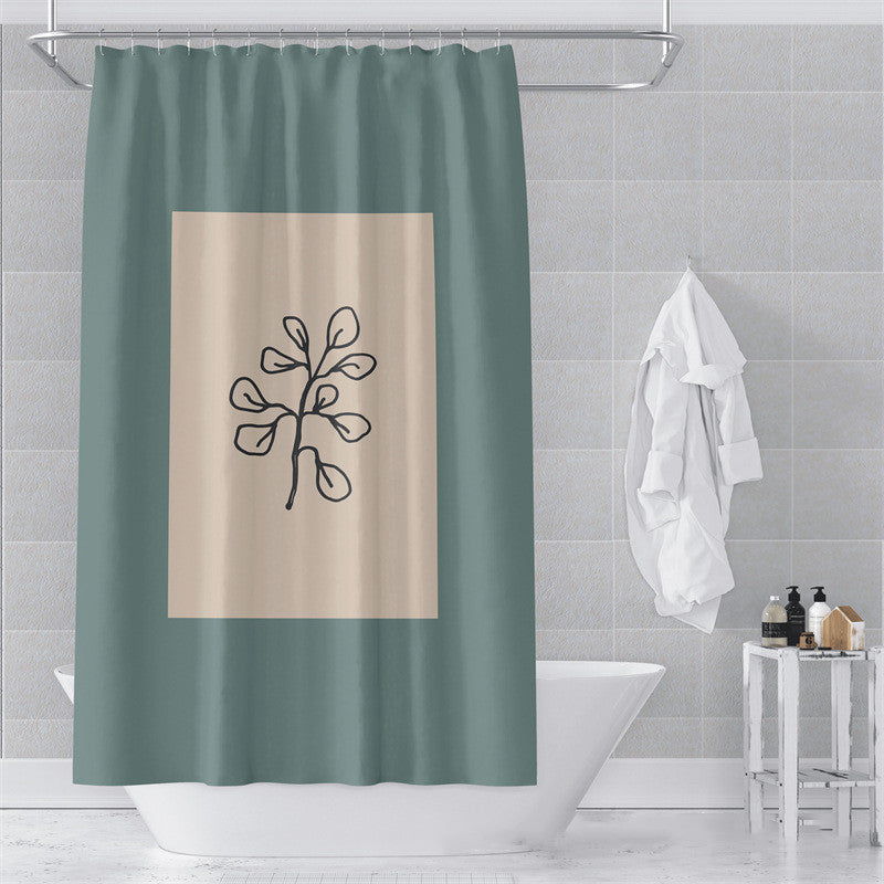 Morandi Abstract Art Shower Curtain - Luxury Waterproof Polyester Fabric with Muted Earth Tones for Modern Minimalist Decor