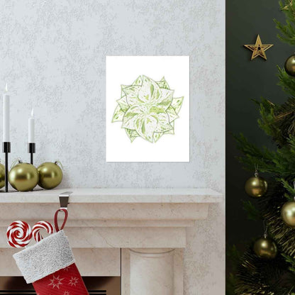 Snow Queen Pothos Botanical Print – Unframed Wall Art